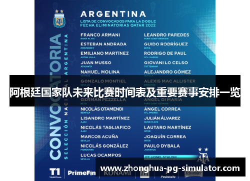 阿根廷国家队未来比赛时间表及重要赛事安排一览