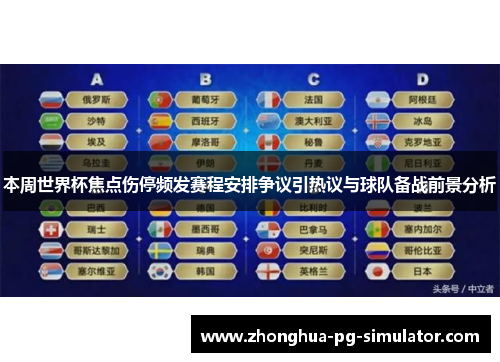 本周世界杯焦点伤停频发赛程安排争议引热议与球队备战前景分析